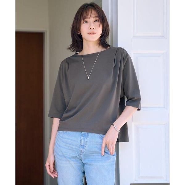tシャツ 速乾 「洗える・抗菌防臭・接触冷感・吸水速乾」ドライポンチ ボートネック カットソー レデ...