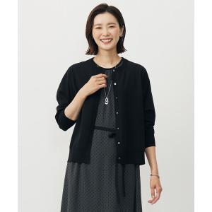 カーディガン 「洗える」レーヨンストレッチ カーディガン レディース