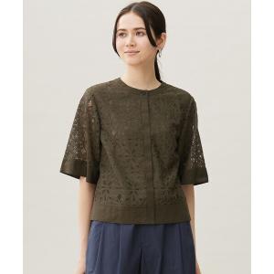 ブラウス シャツ フラワータイルレース ブラウス レディース