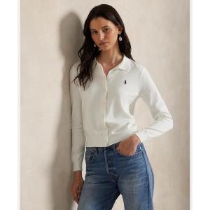 カーディガン ポロカラー ボタンド カーディガン レディース