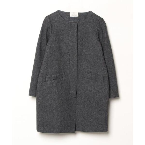 「LADY LUCK LUCA」 ノーカラーコート - グレー レディース