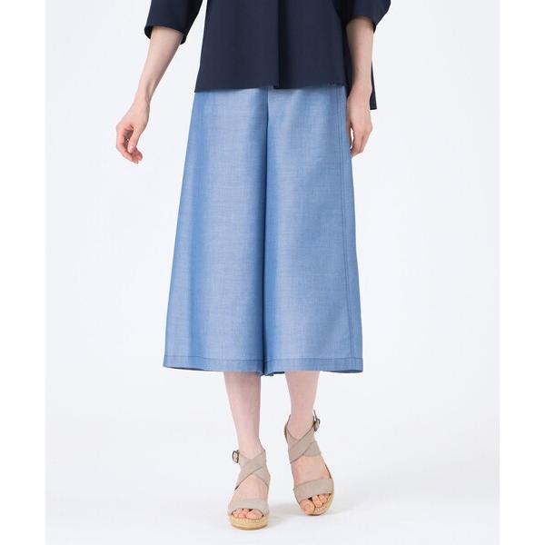 パンツ 「ウォッシャブル」シャルマンダンガリーガウチョパンツ レディース