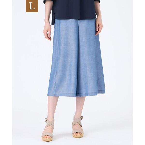 パンツ 「L」「ウォッシャブル」シャルマンダンガリーガウチョパンツ レディース