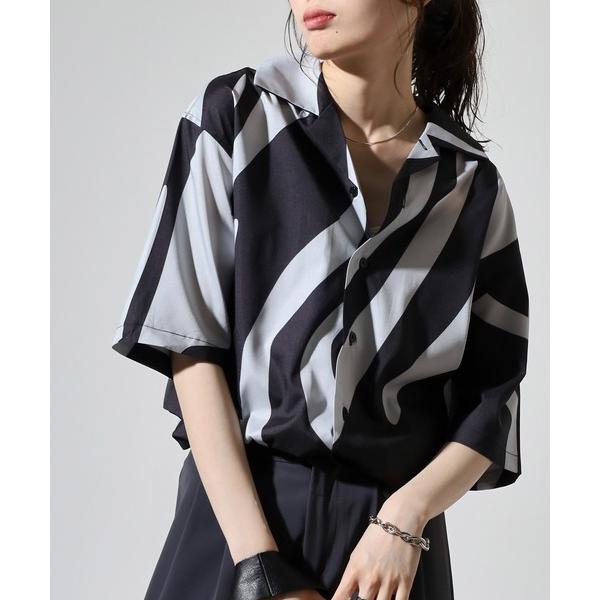 シャツ Zebra leopard print open collar shirt / ゼブラ レオ...