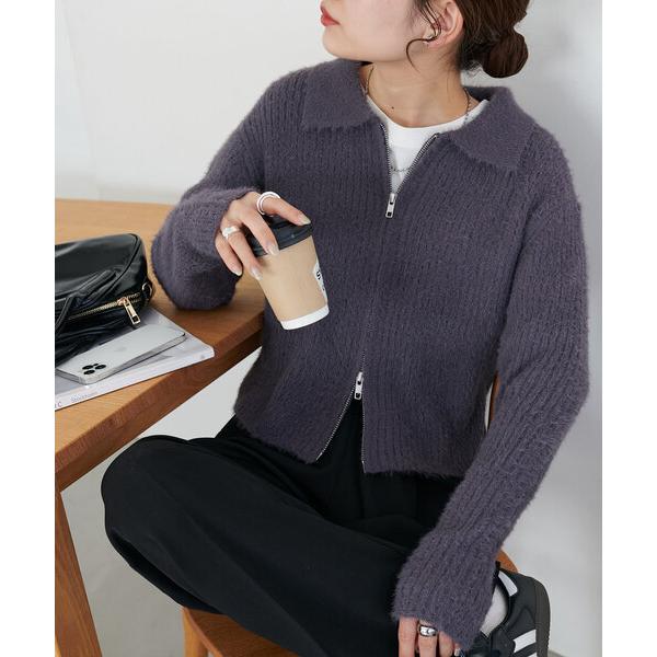 「DISCOAT」 ニットカーディガン FREE チャコールグレー レディース