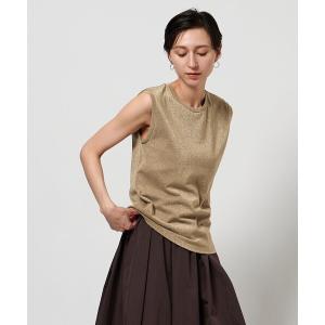 tシャツ ラメ ノースリーブ カットソー レディース