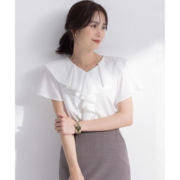 tシャツ ブラウスライクラッフル カットソー レディース