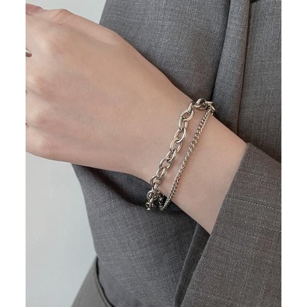 ブレスレット ２連チェーンマンテルブレスレット レディース メンズ