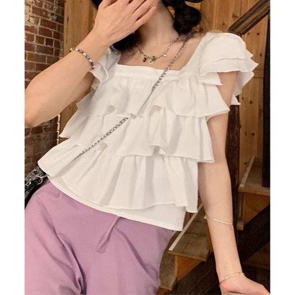 ブラウス シャツ フリル ティアード ブラウス レディース
