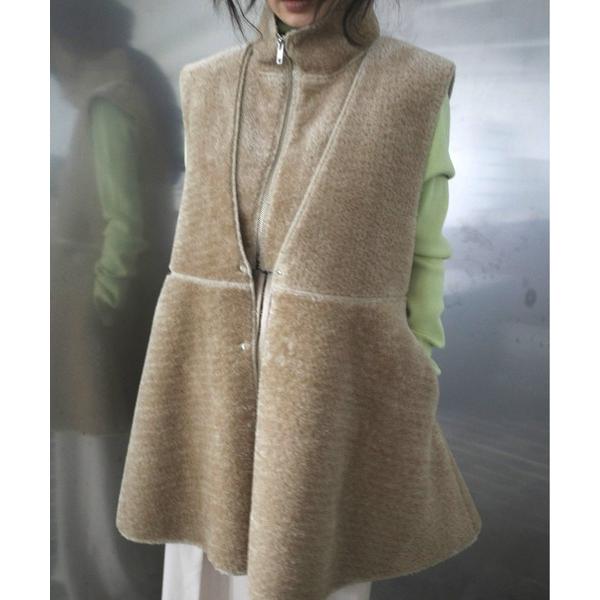 ベスト ジレ BOA V NECK REVERSIBLE PEPLUM VEST レディース