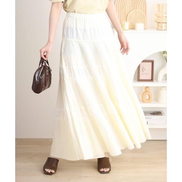 スカート プリーツ ティアードスカート