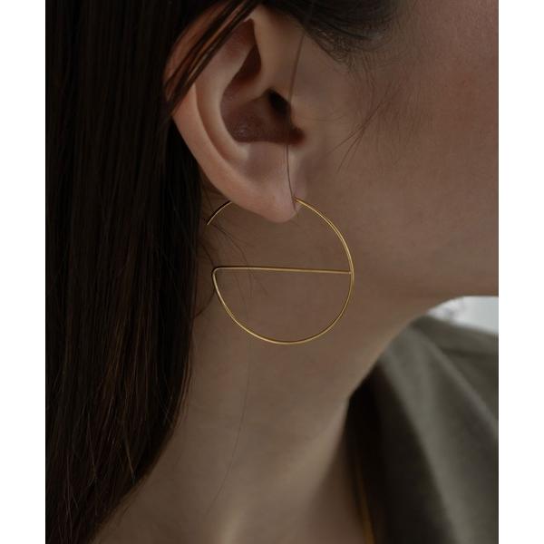 ピアス 金属アレルギー対応 オープンサークルラインピアス レディース