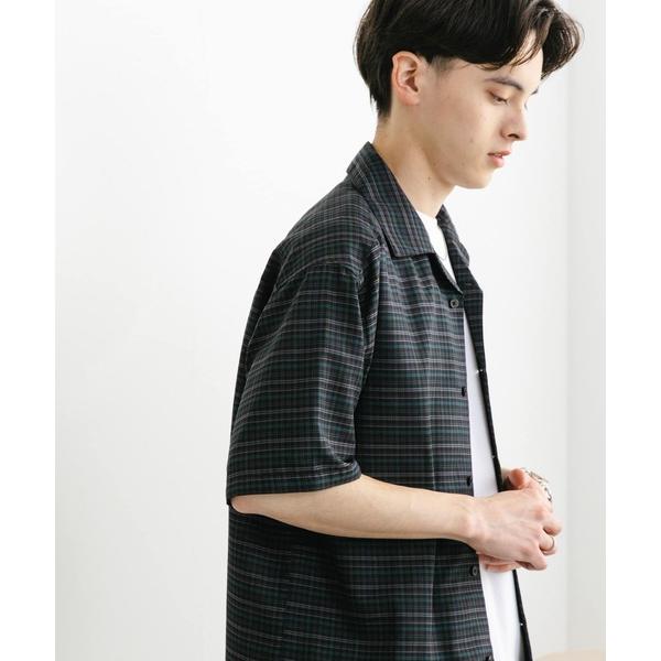 シャツ チェックオープンカラーショートスリーブシャツ メンズ