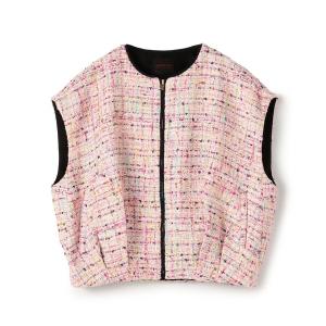 TOMORROWLAND コロレファンシーツイード ジップアップジレ　美品 TOMORROWLAND（トゥモローランド） コロレファンシーツイード ジップ