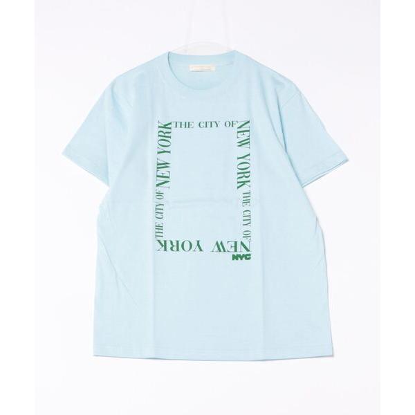 「INED」 半袖Tシャツ「GOOD ROCK SPEEDコラボ」 9号 サックスブルー レディース