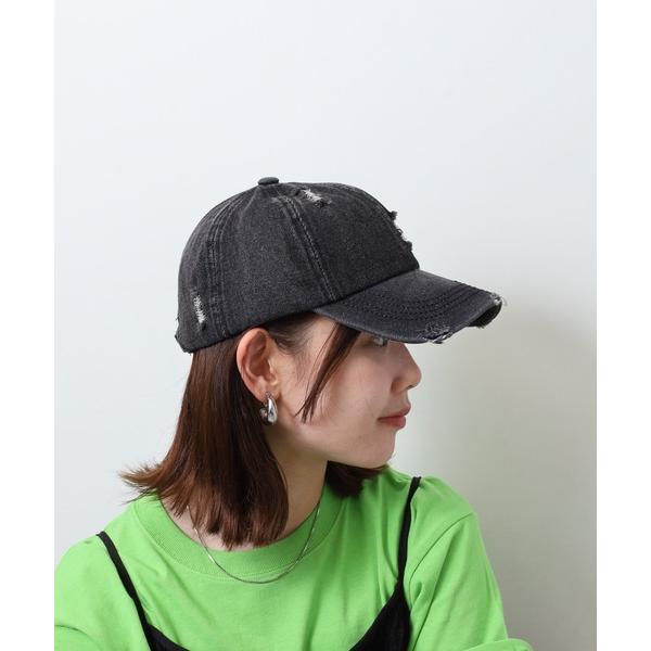 キャップ 帽子 je crois soi ダメージ　デニムキャップ レディース