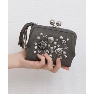 財布 ペルケ perche / マルチスタッズがま口二つ折りウォレット レディース