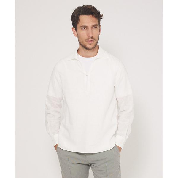 シャツ リネン ワンピースカラー プルオーバーシャツ メンズ