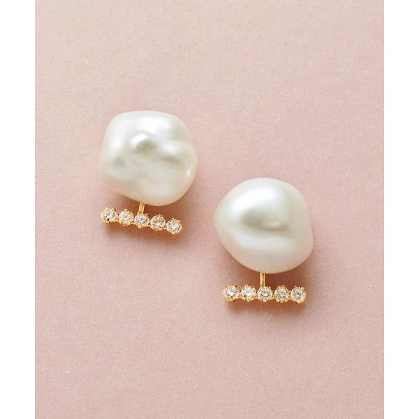 ピアス K18・K10 タンスイパール 2WAY バロックパールピアス( YG) レディース