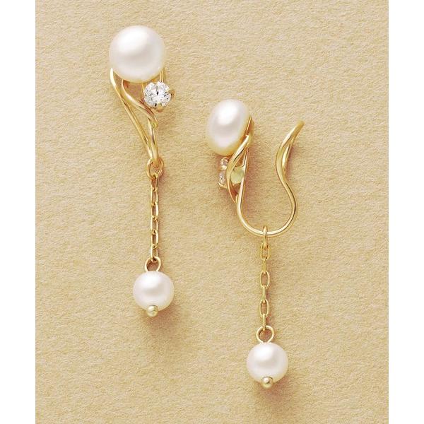 イヤリング 「 フワットイヤリングス」スイングパールチャームイヤリング レディース