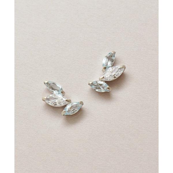 ピアス K14・K10 ブルートパーズ マーキス ミーティアピアス( WG) レディース