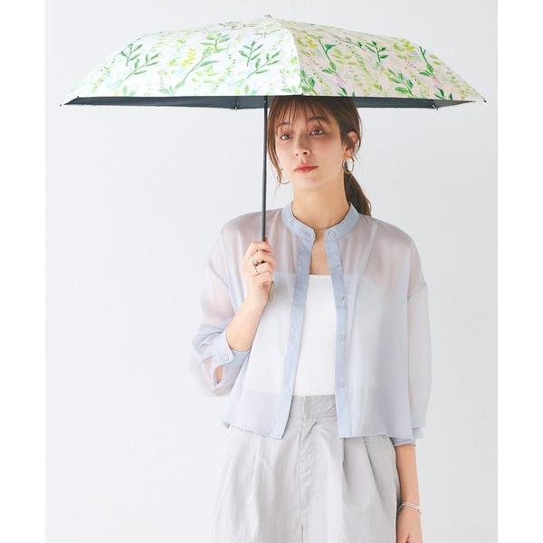 折りたたみ傘 軽量 完全遮光 日傘 折りたたみ傘 uchimizu ウチミズ リーフ柄 レディース