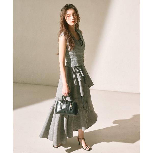 ワンピース アシメントリーティアードキャミワンピース