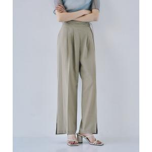 ワイドパンツ スラックス パンツ ウールイーズワイドタックパンツ｜セットアップ/ウォッシャブル/オケージョン/オフィスカジュアル/防シワ/夏服 レディース