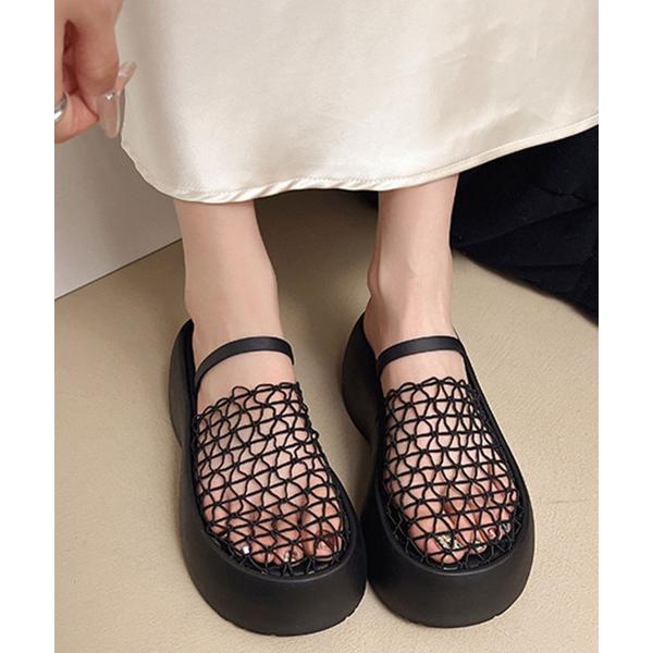 サンダル メッシュ 厚底 サンダル レディース