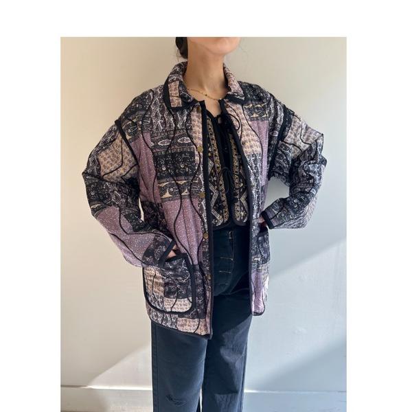 コート アウター PATCHWORK PRINT QUILTING JACKET レディース