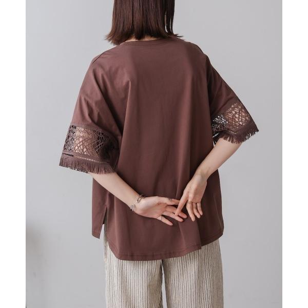 tシャツ レーススリーブTシャツ レディース