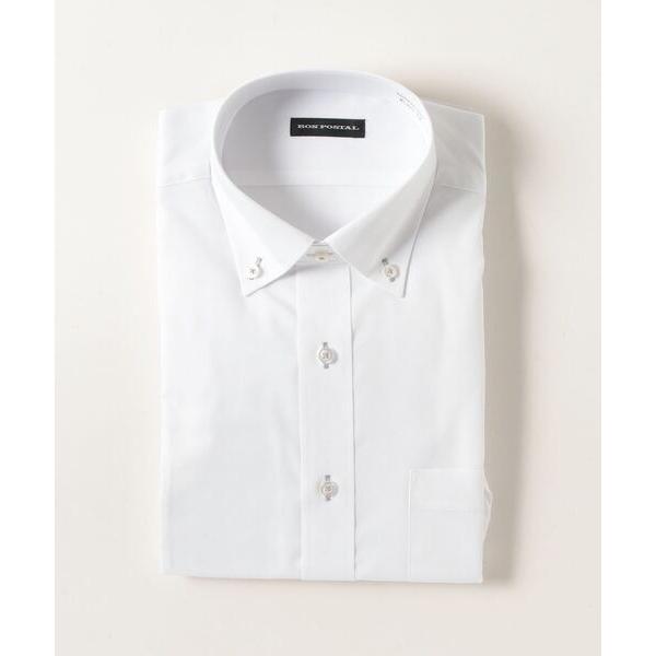 フォーマル シャツ ＲＯＮ　ＰＯＳＴＡＬ　白ドビー　ボタンダウン メンズ
