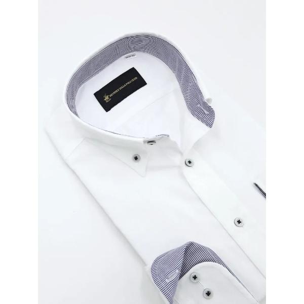 フォーマル シャツ 「形態安定」ボタンダウン  織柄無地 長袖ワイシャツ  ビバリーヒルズポロクラブ...