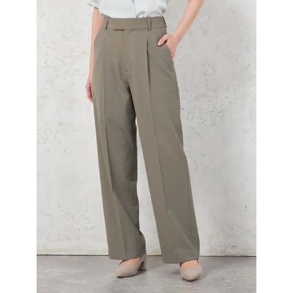 スラックス パンツ 「ウォッシャブル」ワイドパンツ クレープ2WAYワッシャー素材 SOFFICE ...