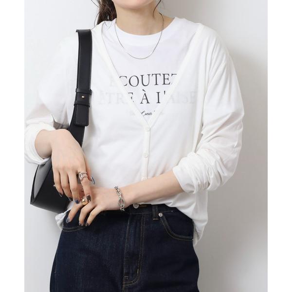 カーディガン Ｖネック長袖薄手生地カーディガン レディース