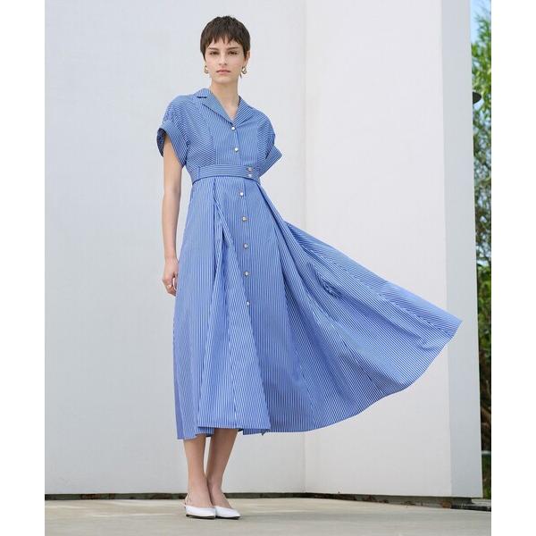 シャツワンピース ストライプドレス
