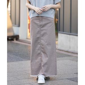 デニムスカート ダスティー加工デニムマキシタイト...の商品画像