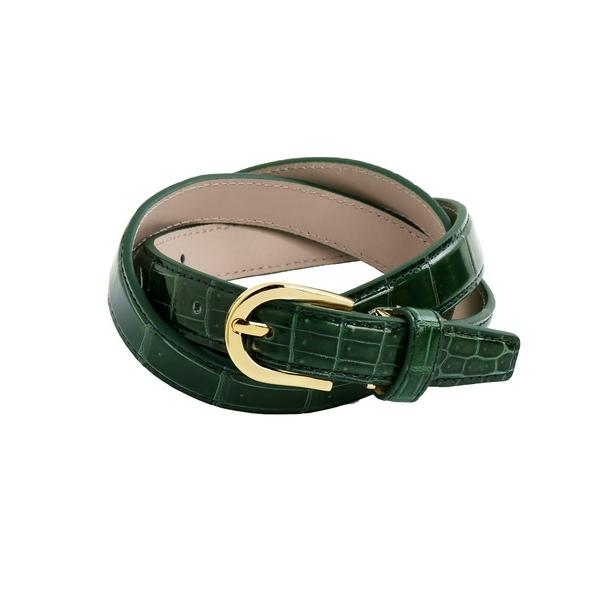 ベルト クロコダイルレザー ベルト シャイニング加工 20mm レディース メンズ
