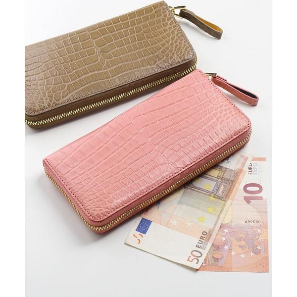 財布 クロコダイルレザー 長財布 マット加工 一枚革 レディース メンズ