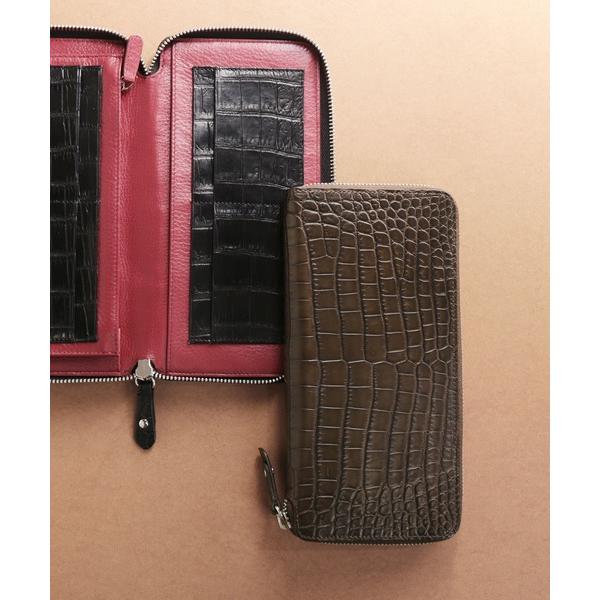 財布 クロコダイルレザー 長財布 手帳型 センター取り 一枚革 メンズ レディース