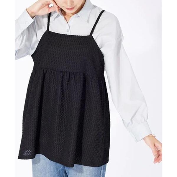 キャミソール ジャカード素材ペプラムビスチェ