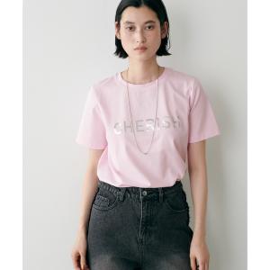 tシャツ 「LARUTA」シルケット箔プリントT レディース