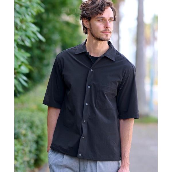 シャツ 「セットアップ可」ライトクロス 2WAYストレッチシャツ メンズ