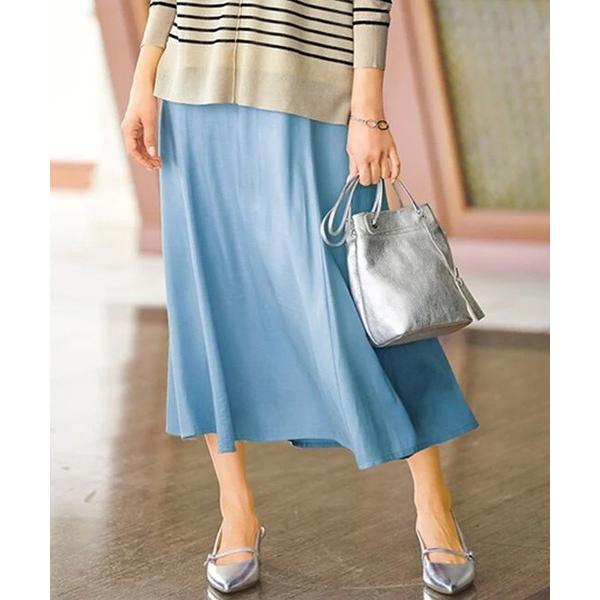 スカート ふわり軽やかレーヨン素材フレアスカート