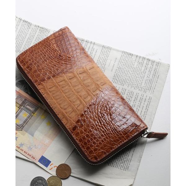 財布 カイマンレザー 長財布 ラウンドファスナー メンズ レディース