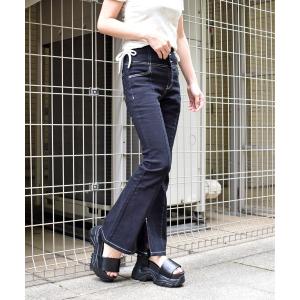 ジーンズ デニム デニムパンツ デニムフレアーパンツ レディース