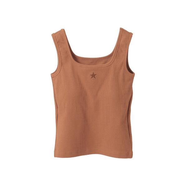 タンクトップ ノースリーブ STAR PADDED SQUARE RIB TANK TOP レディー...