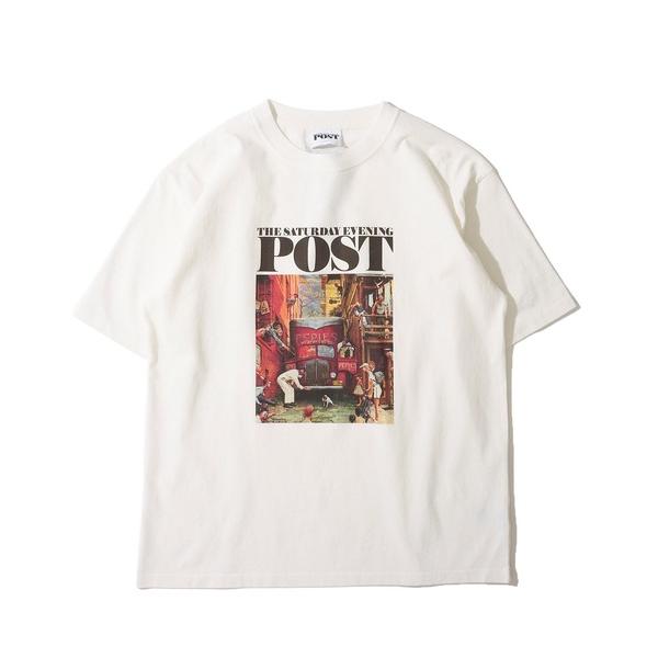 tシャツ 「THE SATURDAY EVENING POST」Road block グラフィックプ...