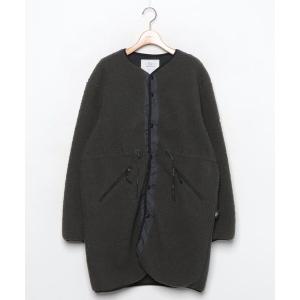 「WOOLRICH」 ノーカラーコート S グリーン レディース