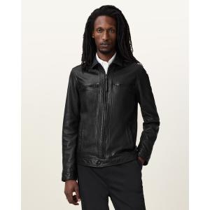 「ALLSAINTS」 レザーブルゾン L ブラック メンズ